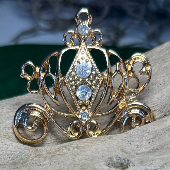 NEW Large Rhinestone Cinderella Carriage Pendant diy Jewelry Making Charm - Picture 5 of 14